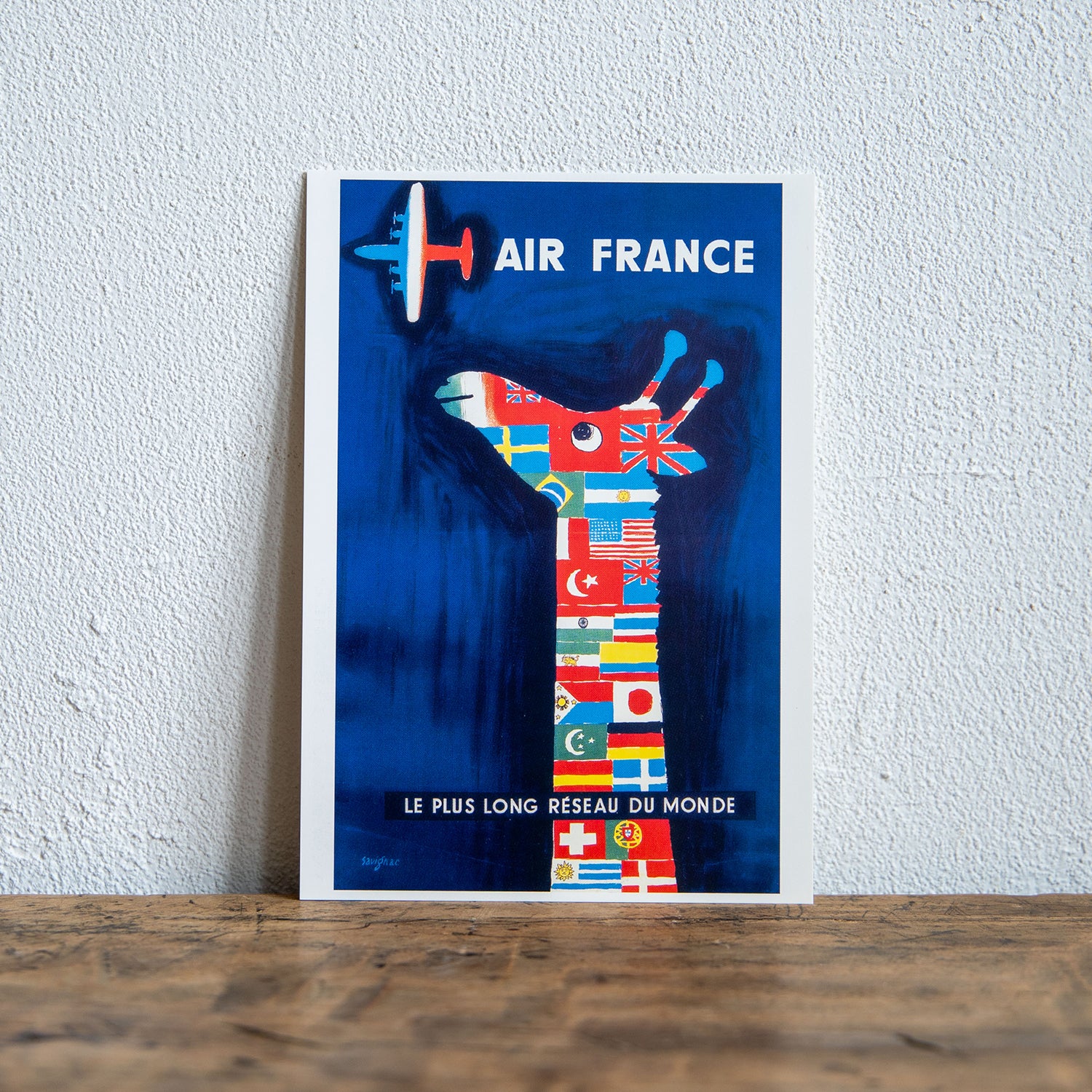 AIR France ♪旅のお供♪ Raymond Savignac/レイモン・サヴィニャック ポストカード (Air France