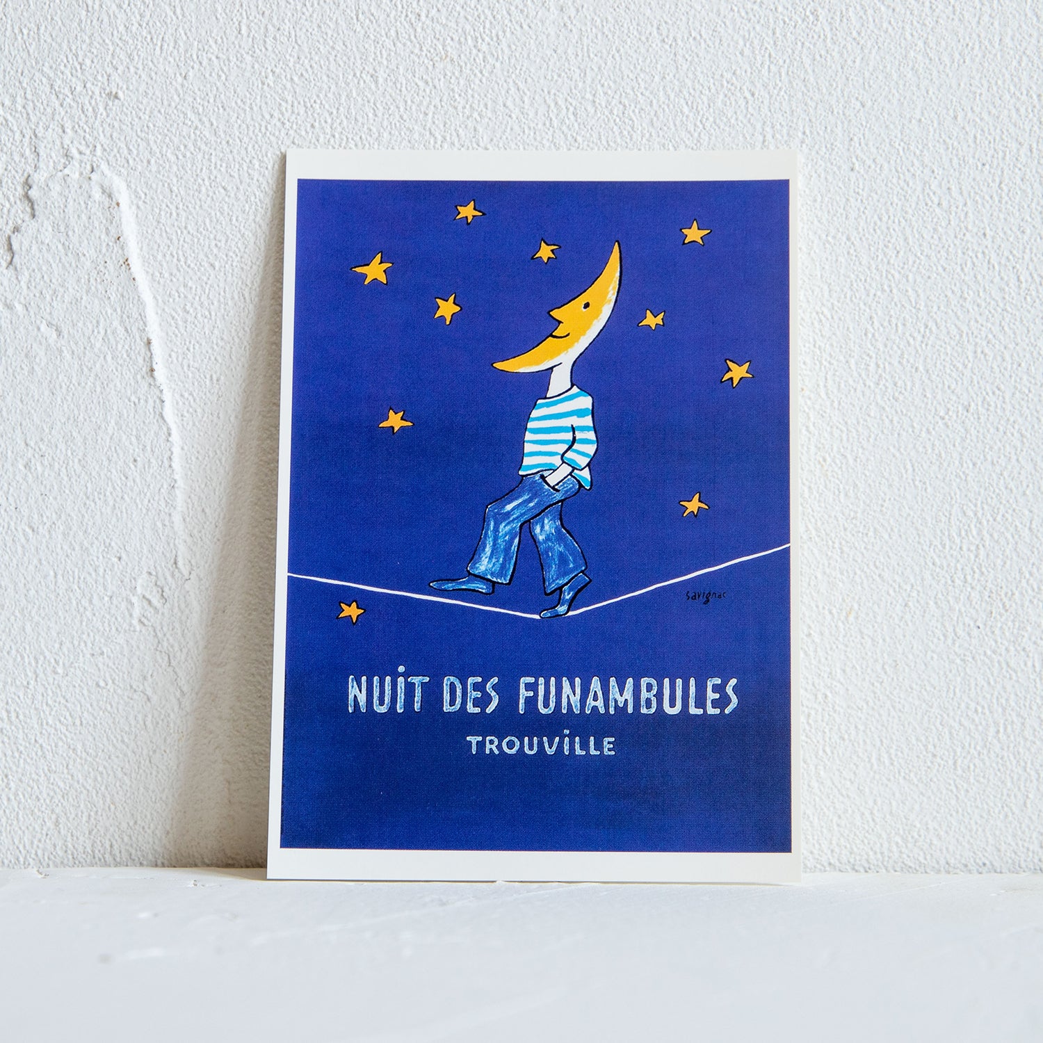 Raymond Savignac/レイモン・サヴィニャック ポストカード (綱渡りの夜