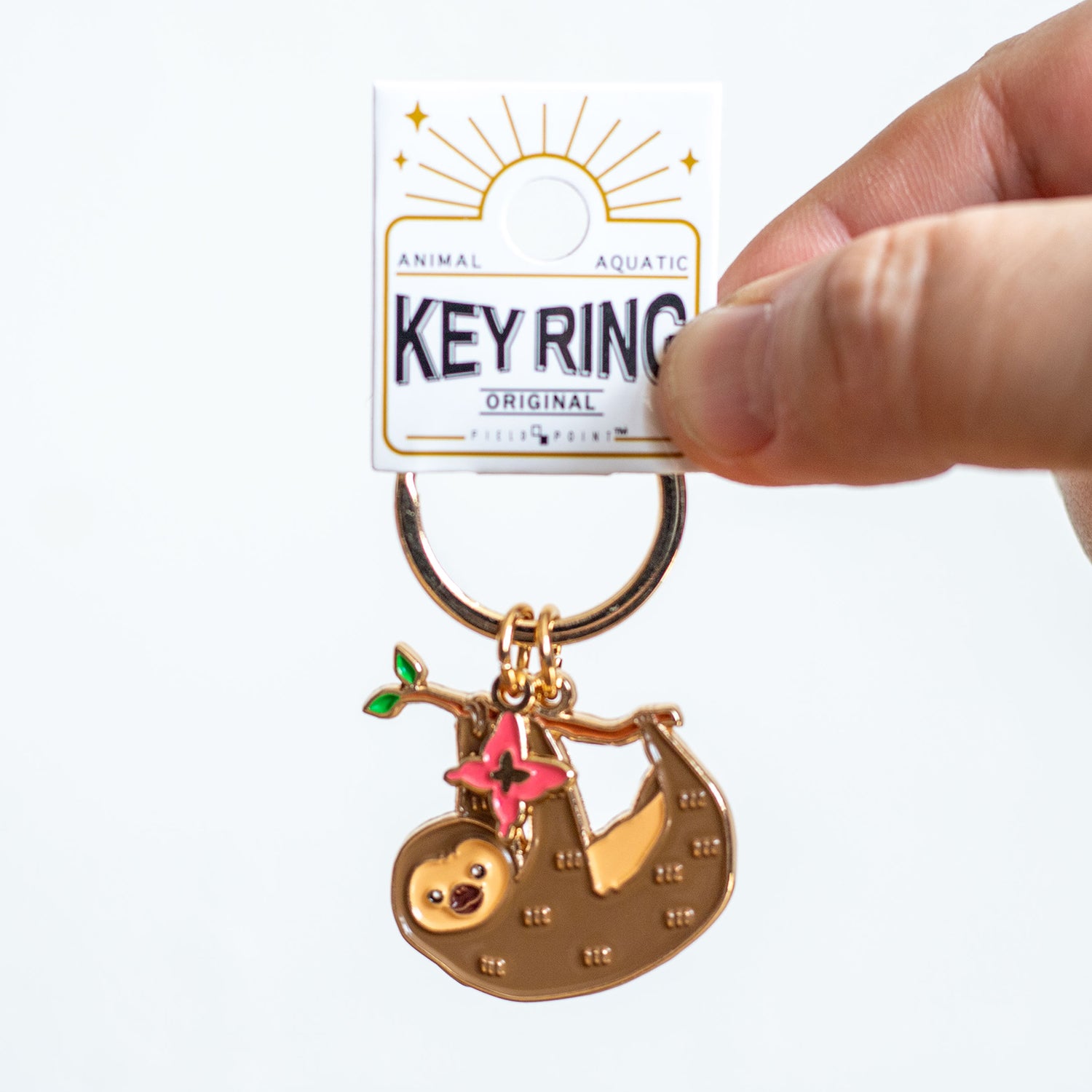 キーホルダー アニマルキーリング ナマケモノ – ニコノマニマニ雑貨店