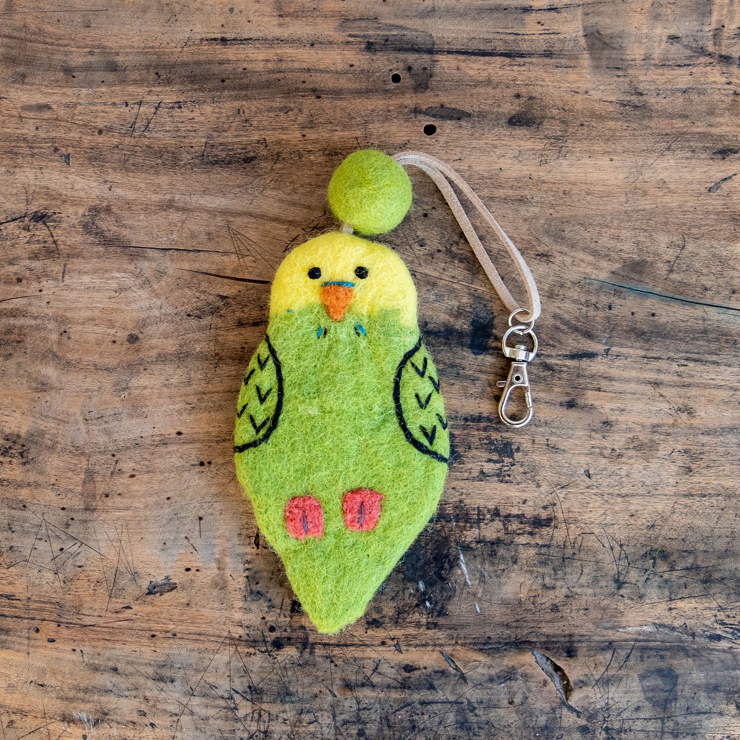 フェアトレード 羊毛フェルト インコ キーケース – ニコノマニマニ雑貨