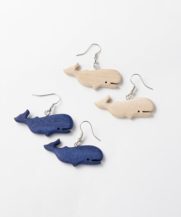 artipur　ウッド くじら フック ピアス