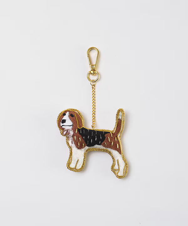 COTTAGE/コテージ　ザリ刺繍 キーホルダー ビーグル