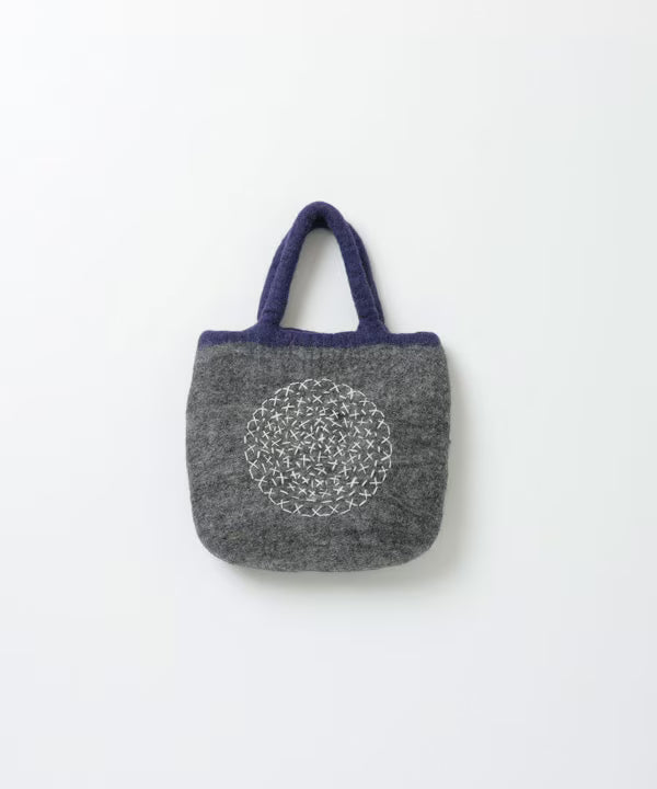 刺繍フェルトバッグ　サークル　刺子