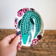 moritaMiW/モリタミウ　小皿 ワニ「睡蓮の川の鰐」