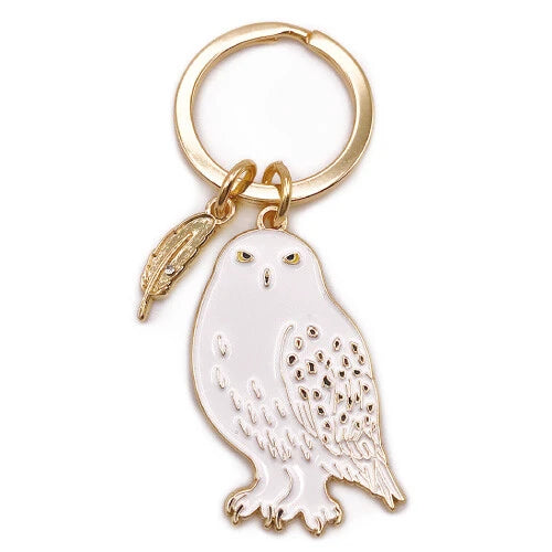 キーホルダー　アニマルキーリング シロフクロウ