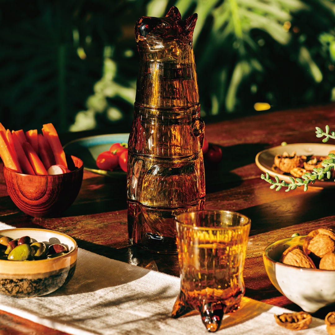 DOIY/ドーイ　キティ スタッキング グラス  ジンジャー  猫のグラス