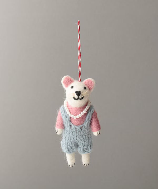フェルトオーナメント おめかしネズミ