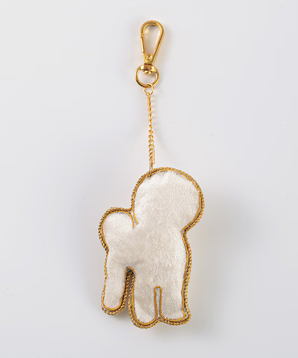 COTTAGE/コテージ　ザリ刺繍 キーホルダー ビションフリーゼ