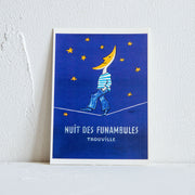 Raymond Savignac/レイモン・サヴィニャック　ポストカード (綱渡りの夜)