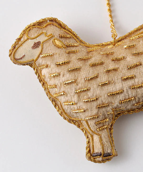 COTTAGE/コテージ　ザリ刺繍 キーホルダー ヒツジ