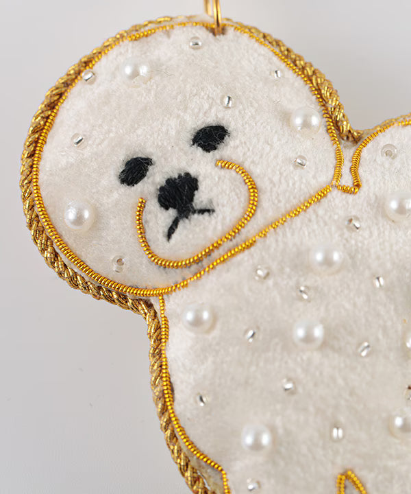 COTTAGE/コテージ　ザリ刺繍 キーホルダー ビションフリーゼ