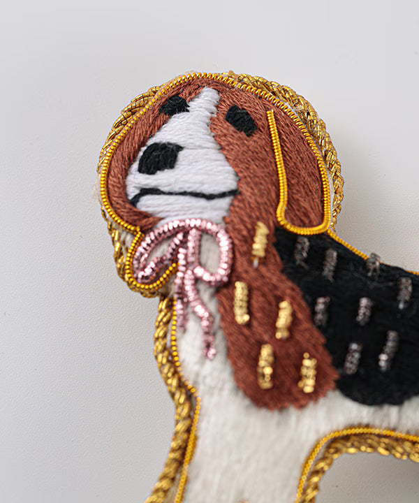 COTTAGE/コテージ　ザリ刺繍 キーホルダー ビーグル