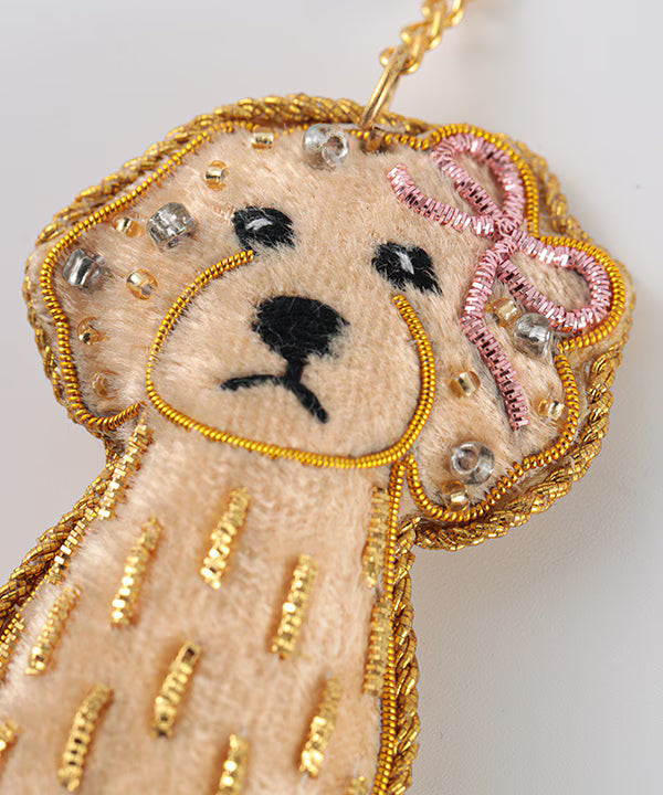 COTTAGE/コテージ　ザリ刺繍 キーホルダー トイプードル