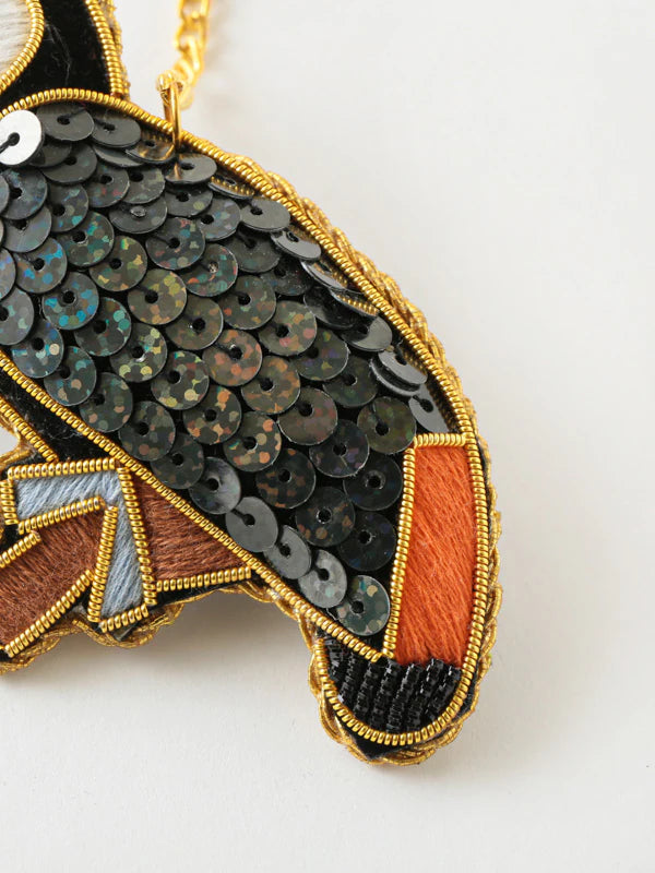 COTTAGE/コテージ　ザリ刺繍 キーホルダー オニオオハシ