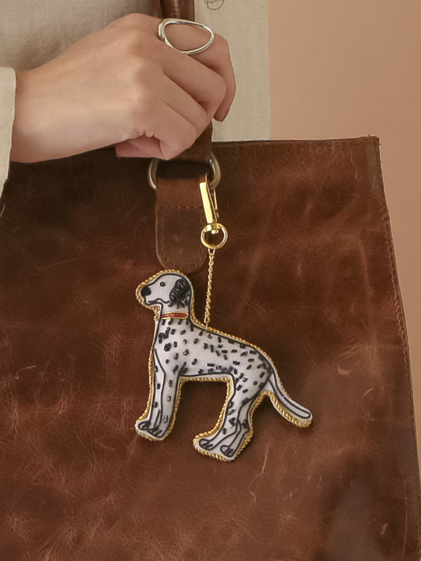 COTTAGE/コテージ　ザリ刺繍 キーホルダー ダルメシアン
