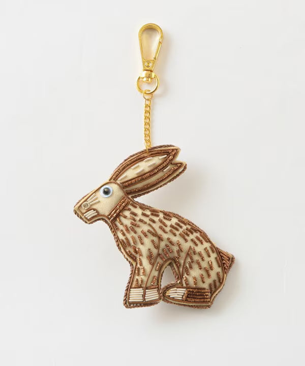 COTTAGE/コテージ　ザリ刺繍 キーホルダー ウサギ
