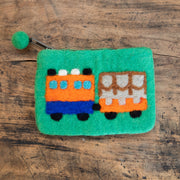 フェアトレード　羊毛フェルト トロッコ 電車 ポーチ
