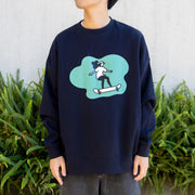 ニコノマニマニ 2024AW　ビッグシルエット クルーネックスウェット  ‘SKATE GIRL’