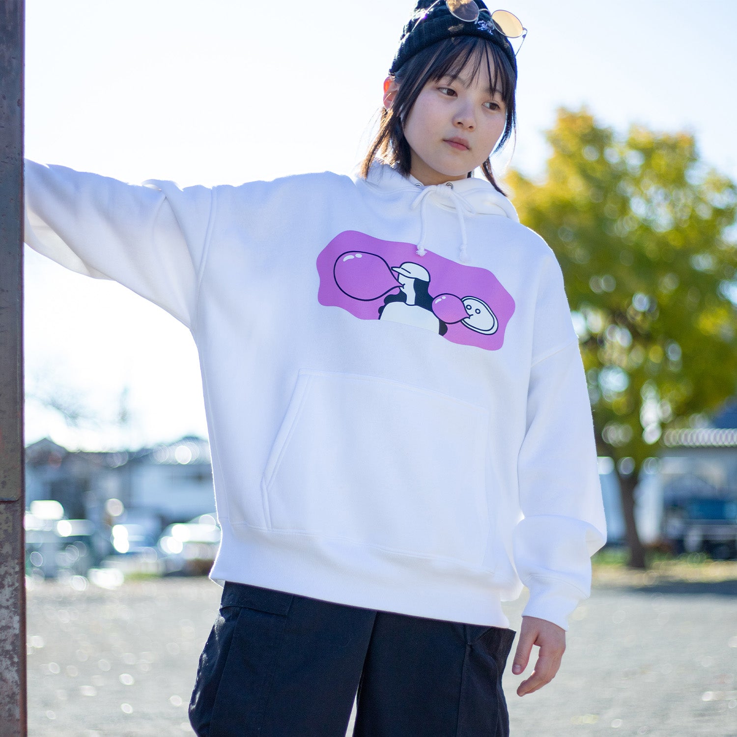 ニコノマニマニ 2024AW ビッグシルエットパーカー 'CHEWING GUM