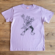 ネコノマニマニ　オリジナルTシャツ  Fishing-V ライトパープル