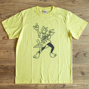 ネコノマニマニ　オリジナルTシャツ  Fishing-V ライトイエロ