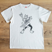 ネコノマニマニ　オリジナルTシャツ Fishing-V バニラホワイト