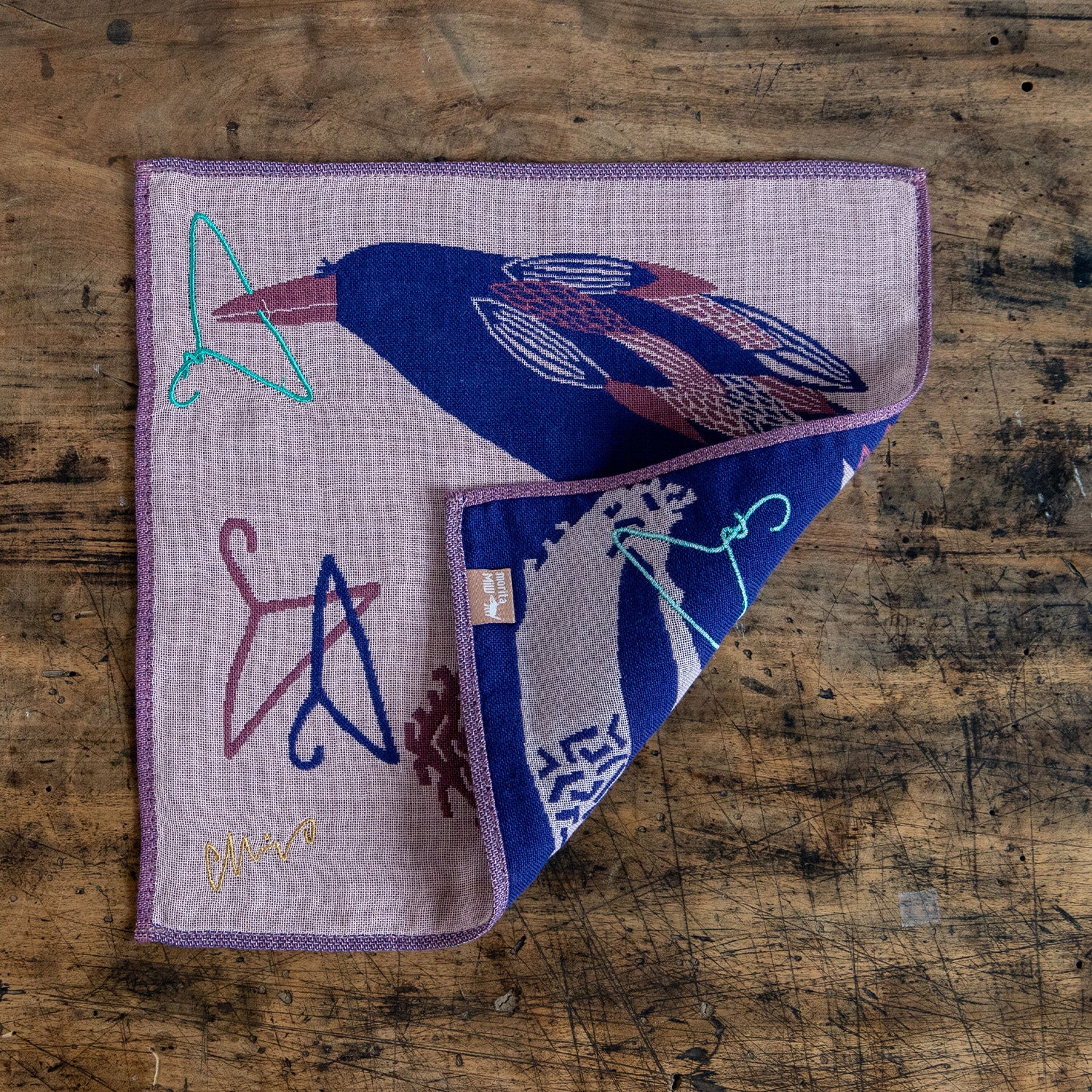 moritaMiW/モリタミウ ガーゼハンカチタオル カラスと針金ハンガー