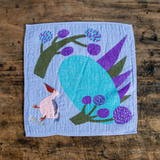 moritaMiW/モリタミウ　ガーゼパイルハンカチ 湖畔ペリカン