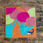 moritaMiW/モリタミウ　ガーゼパイルハンカチ ネコと大きな街路樹