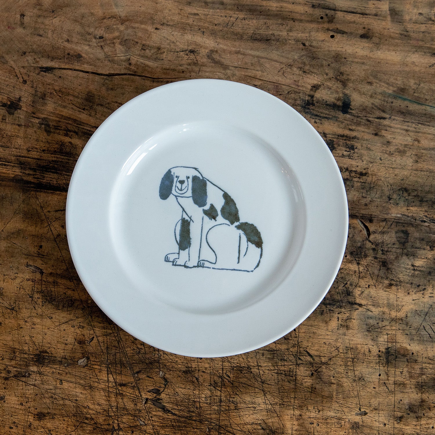 トラネコボンボン　犬の丸皿 (大)