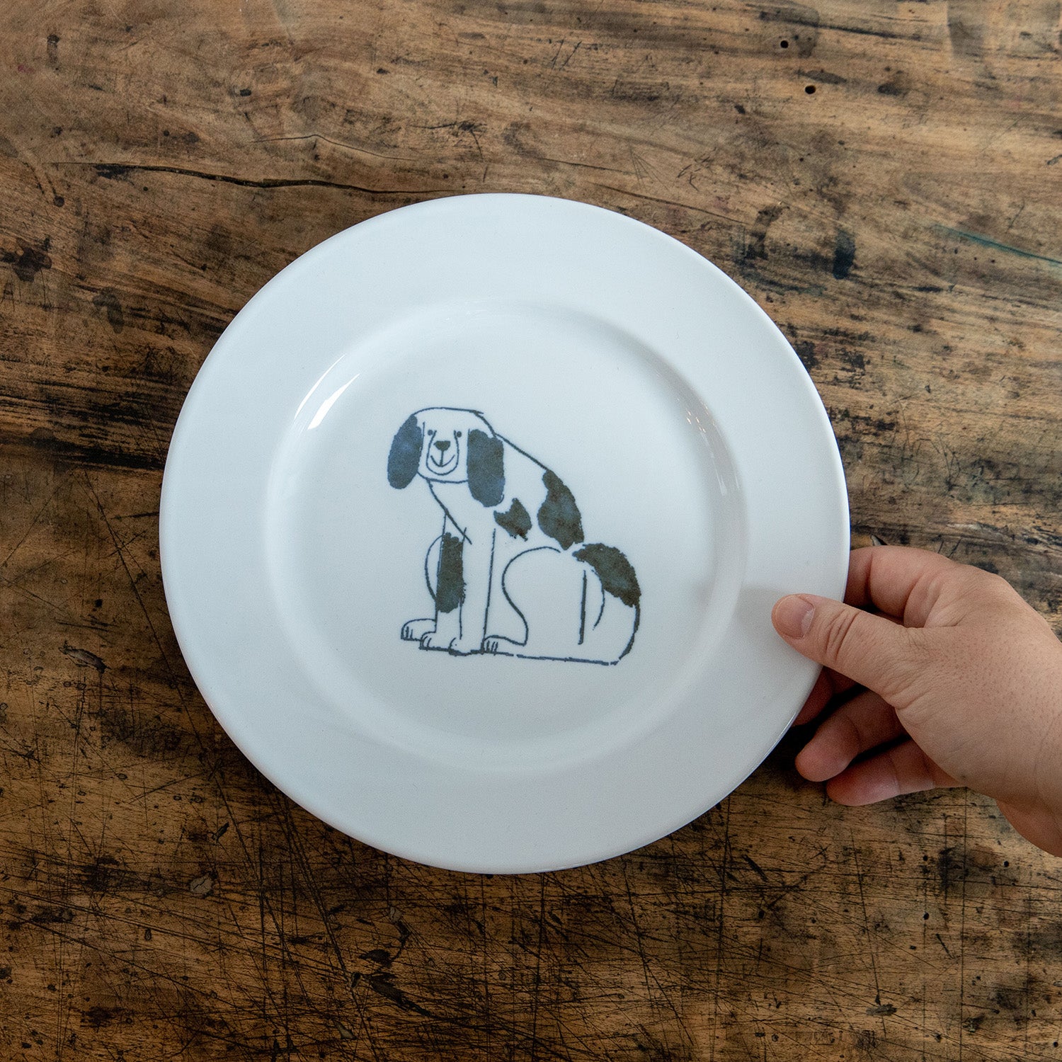 トラネコボンボン　犬の丸皿 (大)