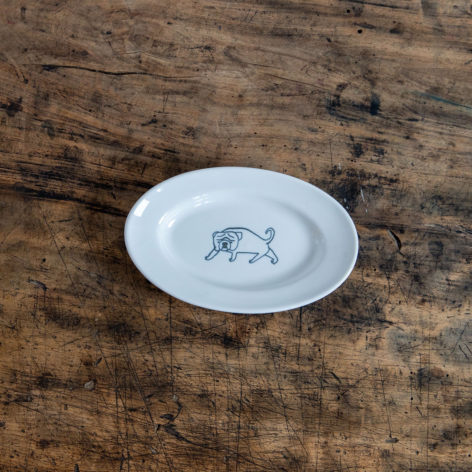 トラネコボンボン　犬の楕円皿 (小)