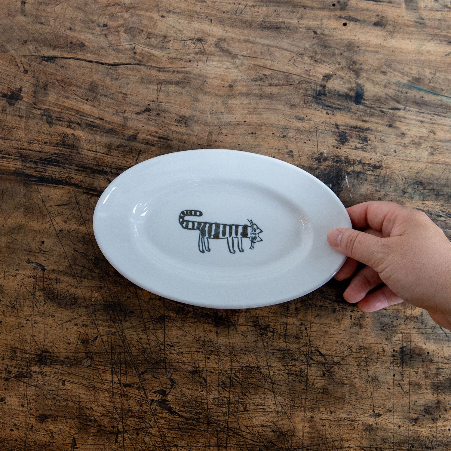 トラネコボンボン　猫の楕円皿 (大)