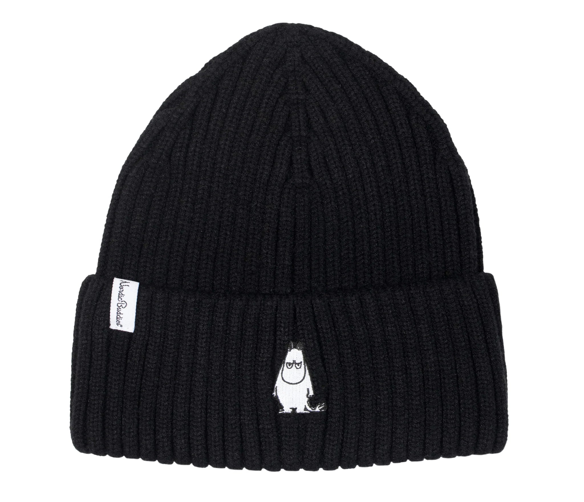Moomin/ムーミン 　ウィンター 刺繍 ビーニー  ニット帽 アングリームーミン ブラック