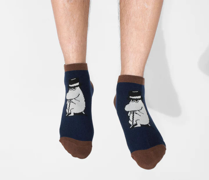 Moomin/ムーミン 　メンズ クラシック アンクルソックス ムーミンパパ ネイビー・ブラウン