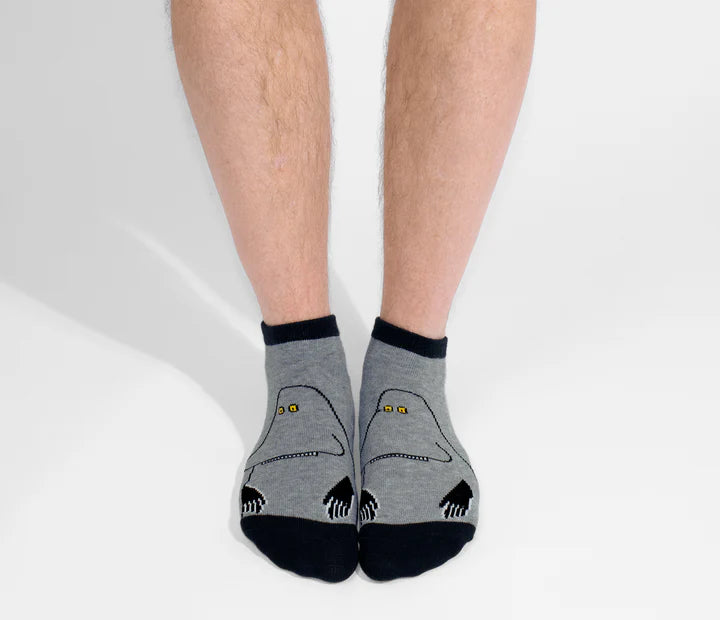 Moomin/ムーミン 　メンズ クラシック アンクルソックス モラン グレー・ブラック