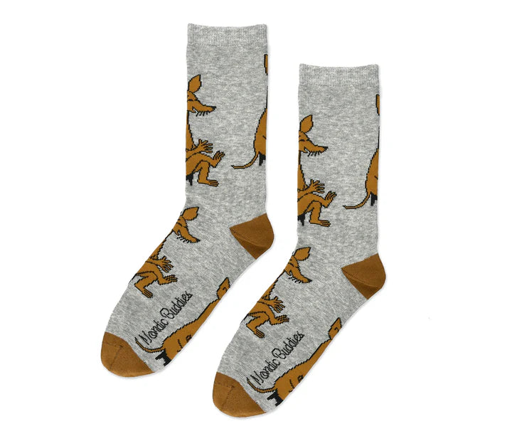 Moomin/ムーミン 　メンズ クラシック ソックス スニフ グレー・ブラウン