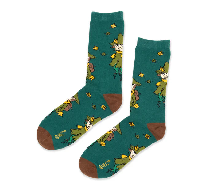 Moomin/ムーミン 　メンズ クラシック ソックス スナフキン グリーン・ブラウン