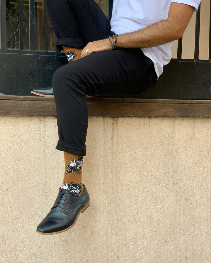 Moomin/ムーミン 　メンズ クラシック ソックス スティンキー ブラウン