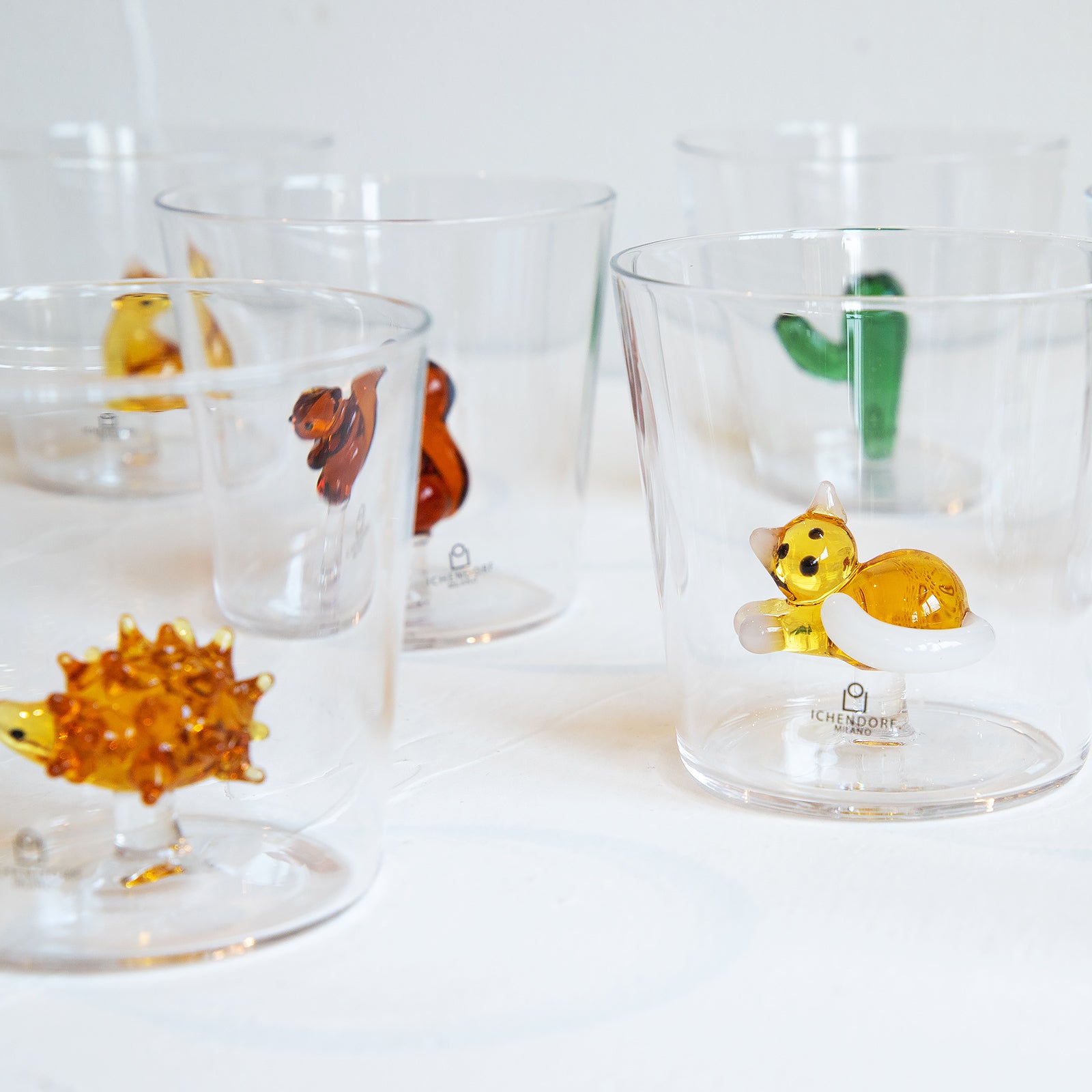 ICHENDORF MILANO/イッケンドルフミラノ　タンブラーグラス アンバーキャット ホワイトテール