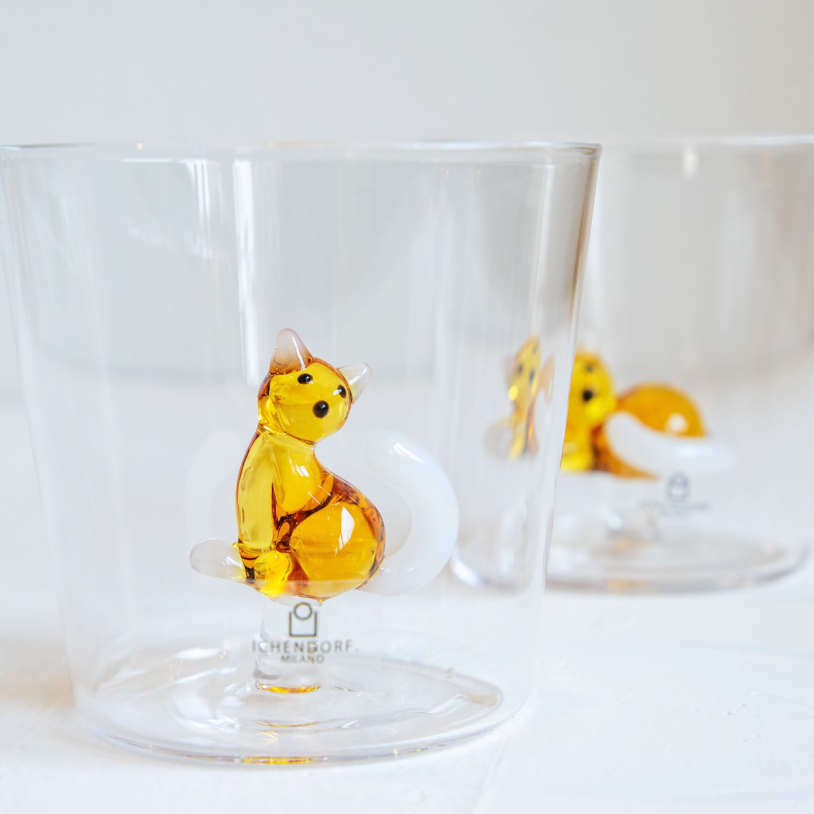 ICHENDORF MILANO/イッケンドルフミラノ　タンブラーグラス アンバーキャット ホワイトテール