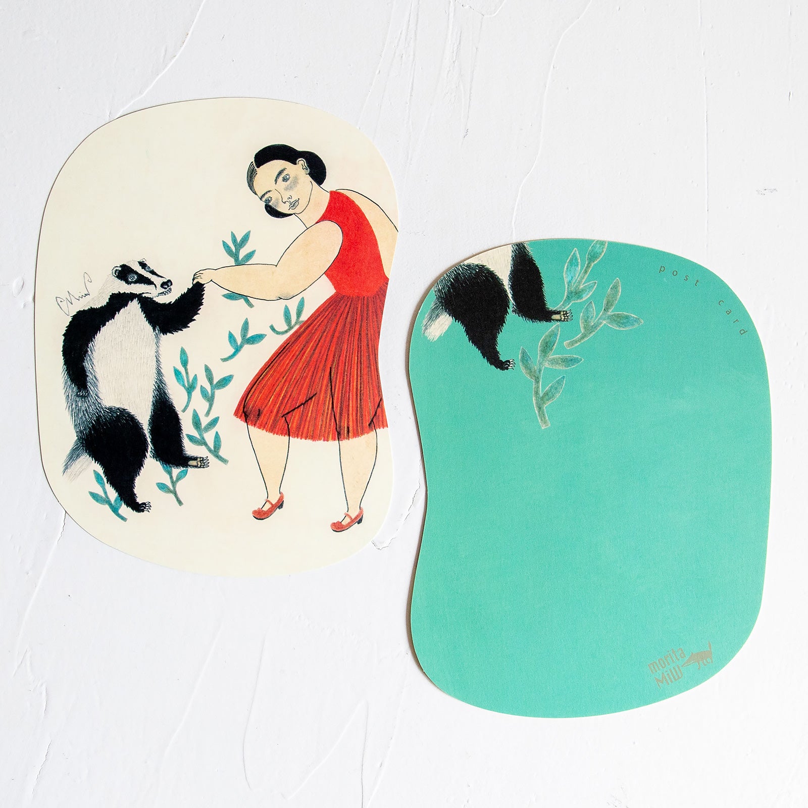 moritaMiW/モリタミウ　ポストカード ムジナの穴で