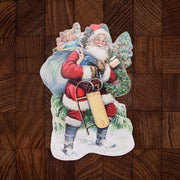 ドイツ製 クリスマス　ダイカットポストカード ラメ＆ダイカット加工 サンタクロース