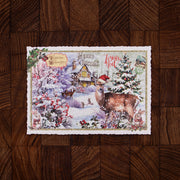 ドイツ製 クリスマス ポストカード ラメ＆ダイカット加工 シカ