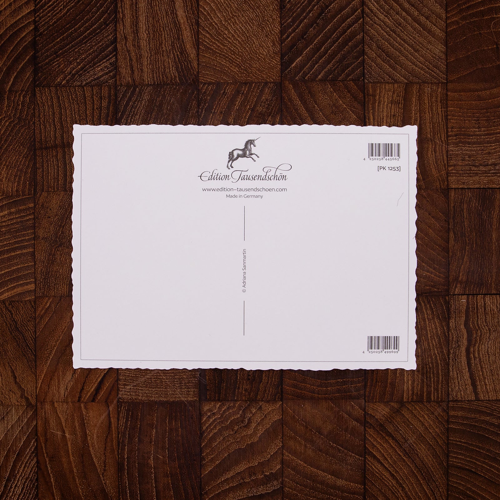 ドイツ製 クリスマス ポストカード ラメ＆ダイカット加工 シカ