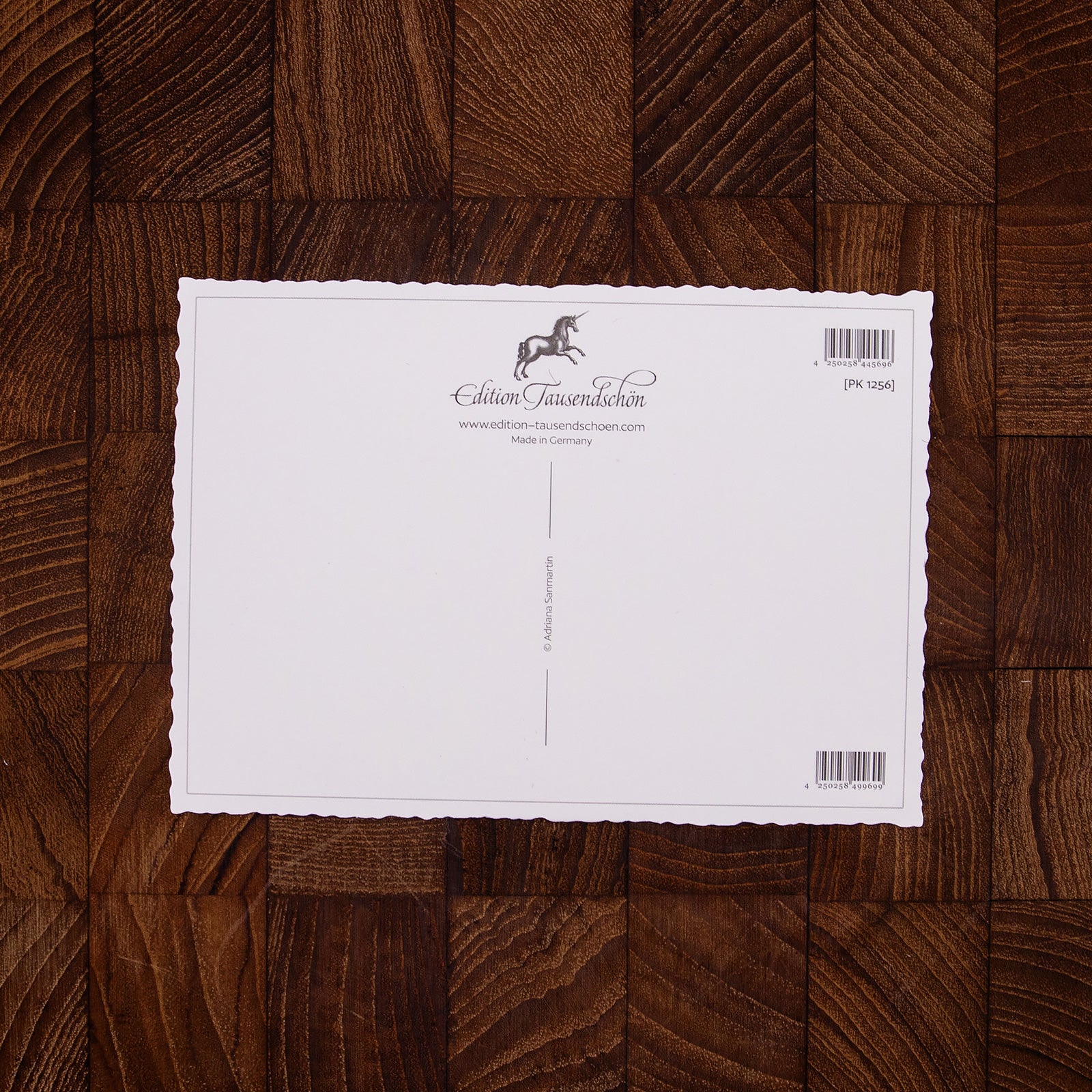 ドイツ製 クリスマス ポストカード ラメ＆ダイカット加工 サンタとイヌ