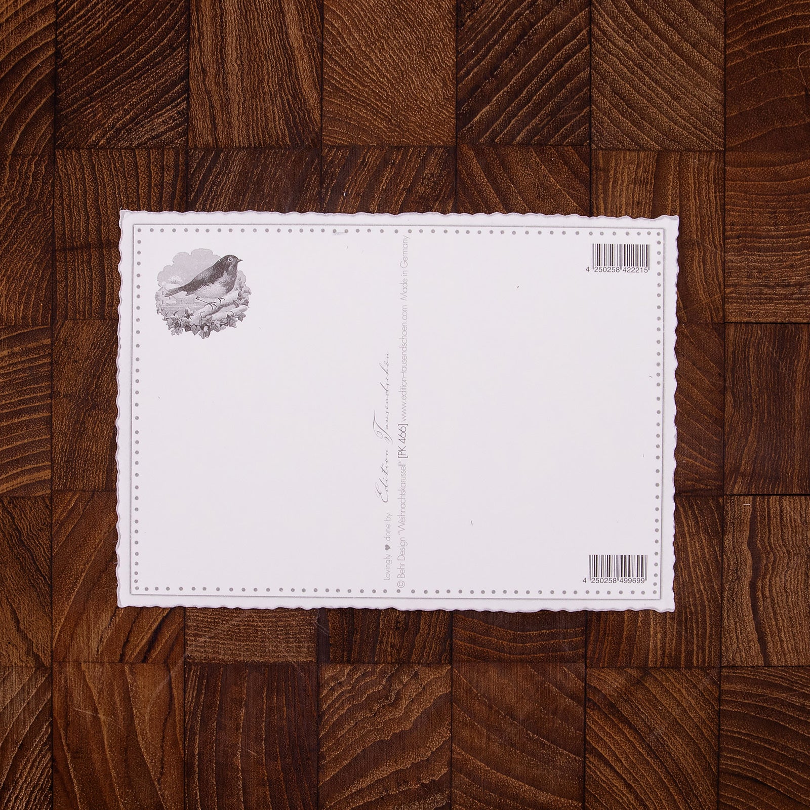 ドイツ製 クリスマス ポストカード ラメ＆ダイカット加工 サンタとメリーゴーランド