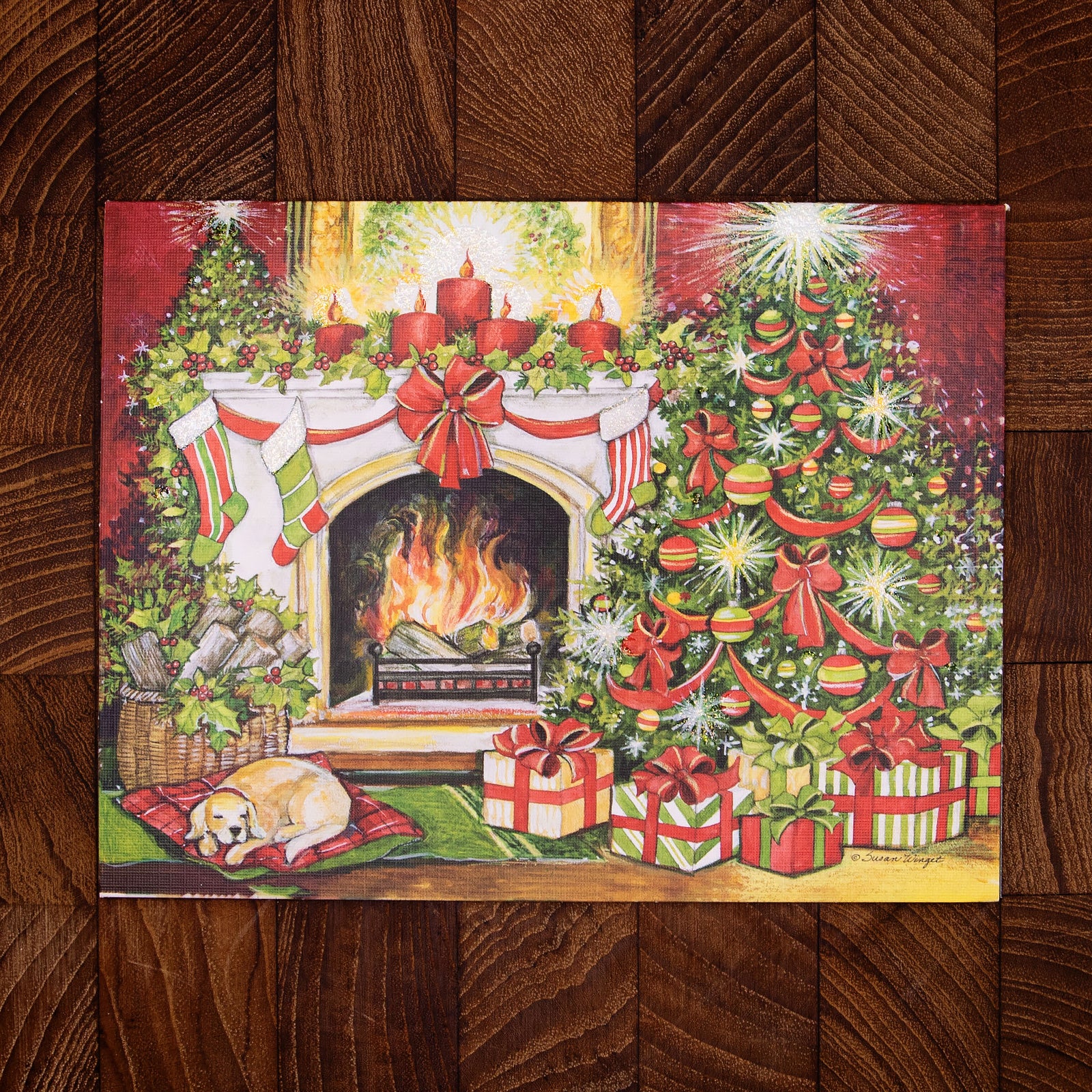 LANG社　クリスマスグリーティングカード　キラキラグリッター加工　カラーデザイン封筒付き