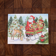 LANG社　クリスマスPOP-UP　グリッターつきグリーティングカード　カラーデザイン封筒付き　Christmas Delivery