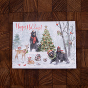 LANG社　クリスマスPOP-UP　グリッターつきグリーティングカード　カラーデザイン封筒付き　Woodland Winter